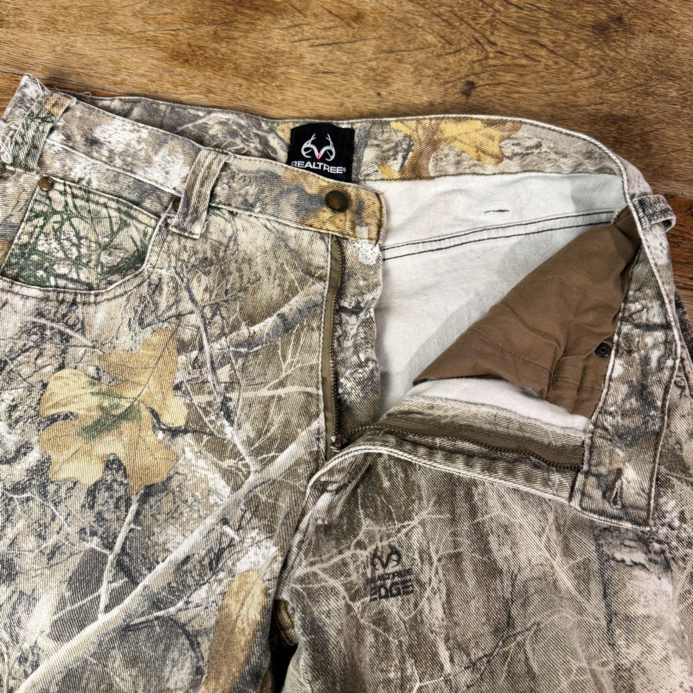 Realtree Camo Pants Men Tag 34x32 RT Edge Cotton Stretch Hunting Trousers Brown - Picture 5 of 15
